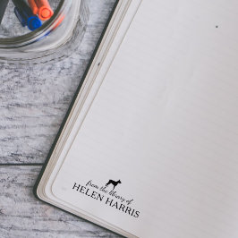 Minimalistische Doberman Hond uit de Bibliotheek v Rubberstempel