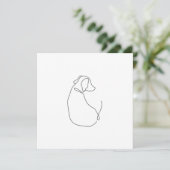 Minimalistische Dog Continuous Line Drawing Kaart (Staand voorkant)