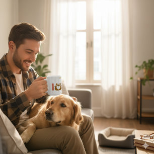 Minimalistische Dog Dad Mok Pootafdruk Hart