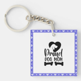 Minimalistische 'Dog Mum' Acryl Sleutelhanger
