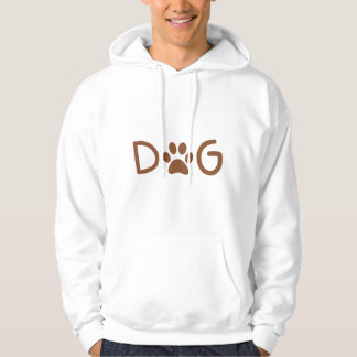 Minimalistische DOG-typografie hoodie met pootafdr