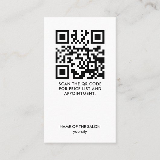 Minimalistische Donkerblauwe Gouden QR Code Barber Visitekaartje (Achterkant)