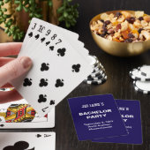 Minimalistische donkerblauwe vrijgezellenfeest spe pokerkaarten (Insitu)