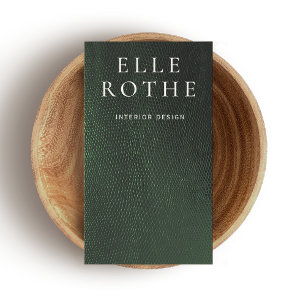 Minimalistische donkergroene hagedis skin designer visitekaartje