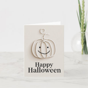 Minimalistische Draad Pompoen Gelukkig Halloween G Feestdagen Kaart