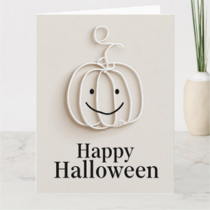 Minimalistische Draad Pompoen Gelukkig Halloween G Kaart