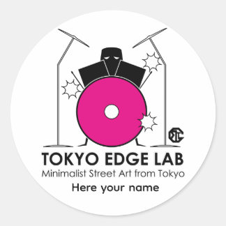 Minimalistische Drumstel - Tokyo Edge Lab Ronde Sticker