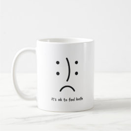 Minimalistische Dual-Emotie Gezichtsmok Koffiemok