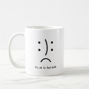 Minimalistische Dual-Emotie Gezichtsmok Koffiemok