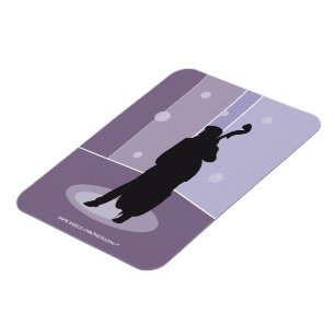 Minimalistische Dubbelbas Silhouette Muziek Kunst Magneet