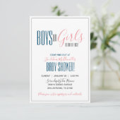 minimalistische dubbele GENDER REVEAL douche NAVY  Kaart (Staand voorkant)