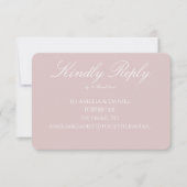 Minimalistische Dusky Roze en Wit RSVP Kaartje (Voorkant)