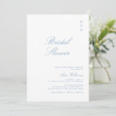 Minimalistische Dusty Blue Calligraphy Vrijgezelle Kaart (Staand voorkant)