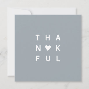 Minimalistische Dusty Blue Foto Thanksgiving Vakan Feestdagenkaart