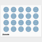 Minimalistische Dusty Blue Wedding Envelope Afdich Ronde Sticker (Vel)