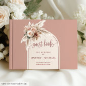 Minimalistische Dusty Pink Pampas Arch Bloemen Huw Gastenboek