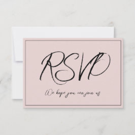 Minimalistische Dusty Pink RSVP-uitnodiging RSVP Kaartje