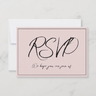 Minimalistische Dusty Pink RSVP-uitnodiging RSVP Kaartje