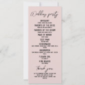 Minimalistische Dusty Pink Wedding Programma (Achterkant)