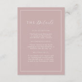 Minimalistische Dusty Roos Blush Wedding Details I Informatiekaartje (Voorkant)