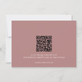 Minimalistische Dusty Rose Script Trouw QR-code Save The Date (Achterkant)