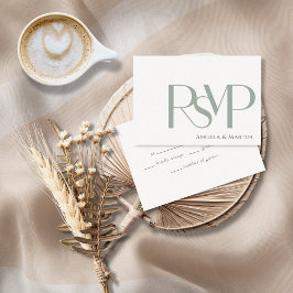 Minimalistische Dusty Sage RSVP Card