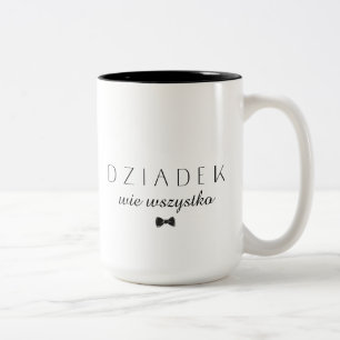 Minimalistische Dziadek wie wszystko Poolse opa Tweekleurige Koffiemok