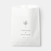 Minimalistische Ecru Palm Tree lijn Art Custom Bru Bedankzakje (Voorkant)