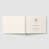 Minimalistische Ecru Palm Tree lijn Art Custom Bru Gastenboek (Volledig)