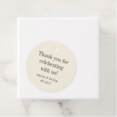 Minimalistische Ecru Zwart Elegant Bruiloft Dank u Bedankjes Labels (In situ)