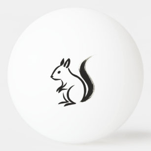Minimalistische eekhoorn – Inktborstel op dier Pingpongballen
