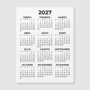 Minimalistische Eenvoudige 2027 Magnetische Spaans