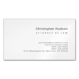 Minimalistische eenvoudige advocaat bij de wet magnetisch visitekaartje