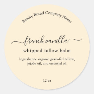 Minimalistische Eenvoudige Beige Beauty Body Produ Ronde Sticker