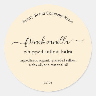 Minimalistische Eenvoudige Beige Beauty Body Produ Ronde Sticker