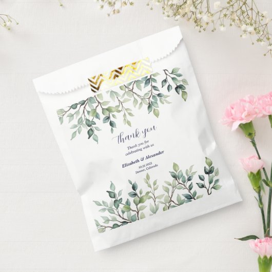 Minimalistische Eenvoudige bladeren bruiloft Bedankzakje (Gezegeld)