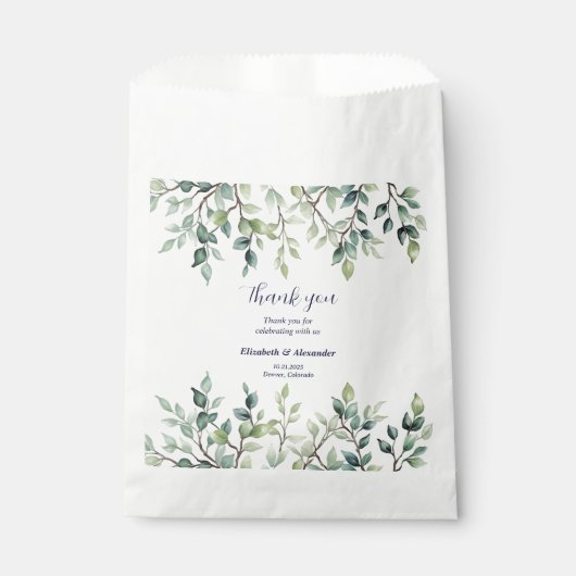 Minimalistische Eenvoudige bladeren bruiloft Bedankzakje (Voorkant)