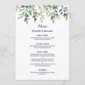 Minimalistische Eenvoudige bladeren bruiloft Menu (Voorkant)