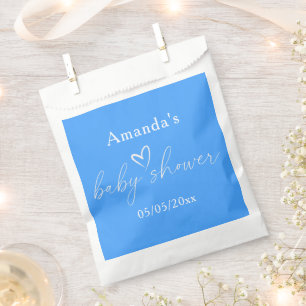Minimalistische Eenvoudige Blauwe Baby Shower Bedankzakje