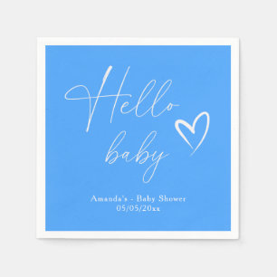 Minimalistische Eenvoudige Blauwe Hallo Baby Servet