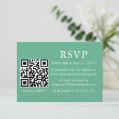 Minimalistische Eenvoudige bruiloft Mint Green QR Kaart (Staand voorkant)