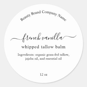 Minimalistische Eenvoudige Cosmetische Productlabe Ronde Sticker