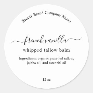 Minimalistische Eenvoudige Cosmetische Productlabe Ronde Sticker