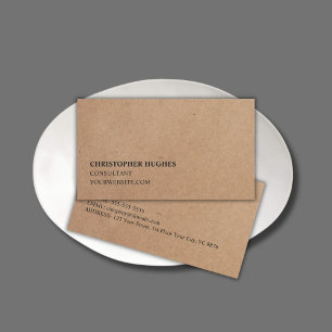Minimalistische Eenvoudige Elegante Kraft Paper Co Visitekaartje