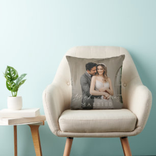 Minimalistische Eenvoudige Foto Elegante Jonggehuw Kussen