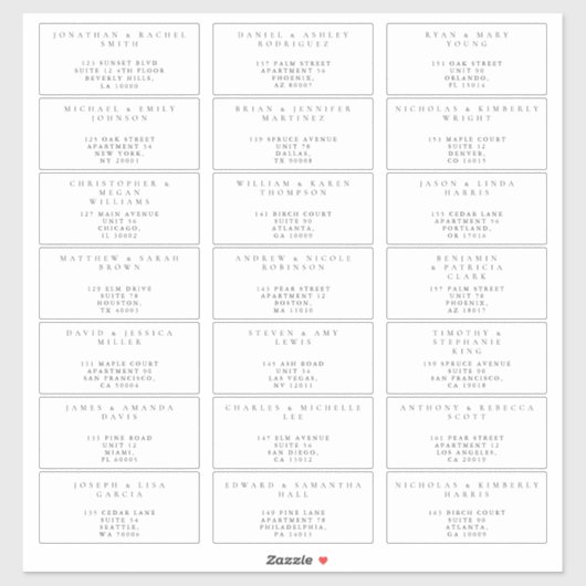 Minimalistische eenvoudige gast Adresetiketten Sticker (Vel)