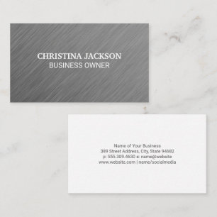 Minimalistische eenvoudige grijze metalen textuur visitekaartje