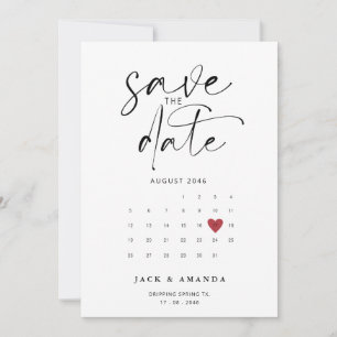 Minimalistische Eenvoudige Kalender Trouwen save t Save The Date