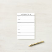 Minimalistische eenvoudige maaltijdplanning post-it® notes (Op bureau)