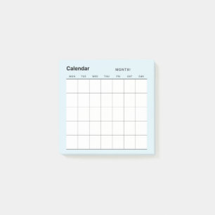 Minimalistische eenvoudige maandelijkse plannerkal post-it® notes